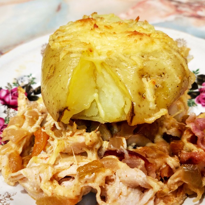 Casserole with chicken and potatoes (Chicken and Potato Casserole). - My, Food, Recipe, Photorecept, Kitchen, Casserole, Taste recipe, Tralex Recipes, Longpost