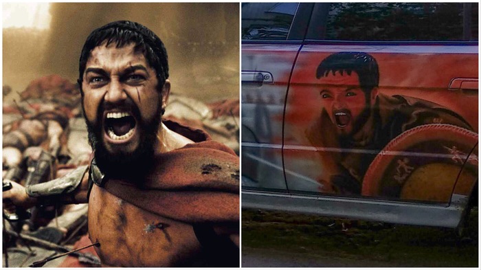 This is Sparta! - Моё, Это спарта, Я художник - я так вижу, Аэрография, Рукожоп, Картинки, 300 спартанцев, This is Sparta