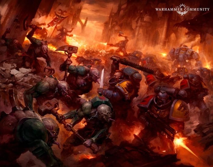 Волки против генокрадов - Warhammer 40k, Wh Art, Space wolves, Генокульт, Космодесант, Длиннопост