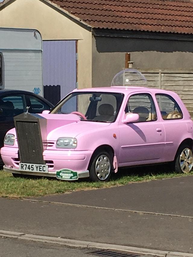 Tall man's car. - Car, Pink, Dome, 