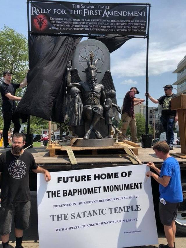 Monument to Baphomet Unveiled in Little Rock, Arizona - Satan, Monument, USA