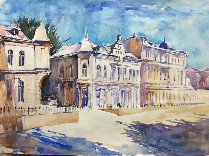 Disappearing Rostov - My, Watercolor, Old Rostov, Rostov-on-Don, Cityscapes, Longpost, Drawing, Town, Old city, House, Street photography