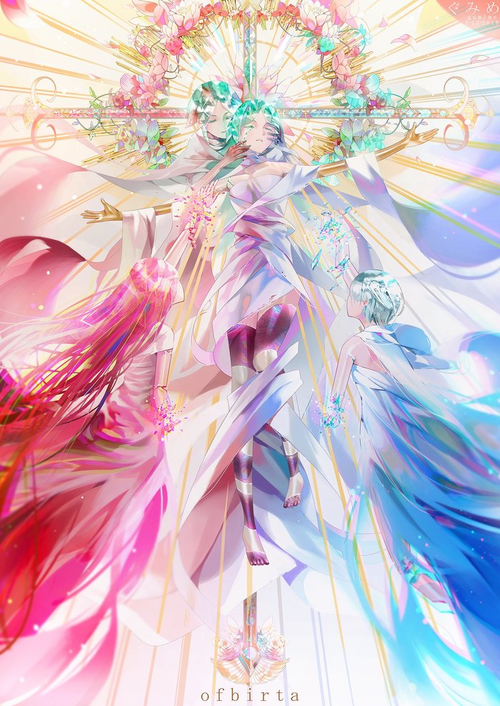 Houseki no Kuni Anime Art, , Houseki no Kuni, Phosphophyllite, Morganite, Goshenite, Ofbirta