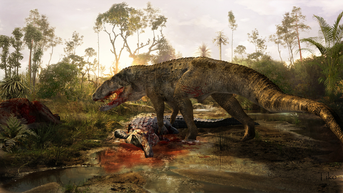 Postosuchus - My, Zbrush, 3DS max, Photomanipulation, Prehistoric animals, Triassic period, Copy-paste, 