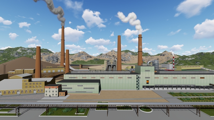 Karabash copper smelter in 3D - My, Karabash, Chelyabinsk region, Combine, 3D modeling, RMK, , Longpost