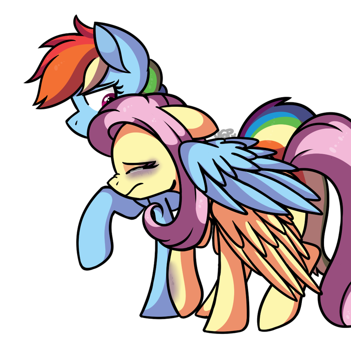 Oh no, the bullies again... My Little Pony, Ponyart, Fluttershy, Rainbow Dash, Semi-grimdark