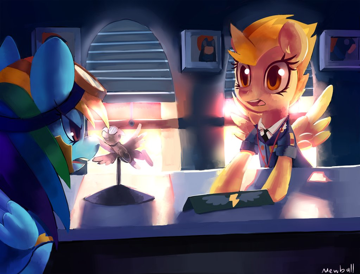 What re you trying to say, newbie? My Little Pony, Spitfire, Rainbow Dash, Ponyart