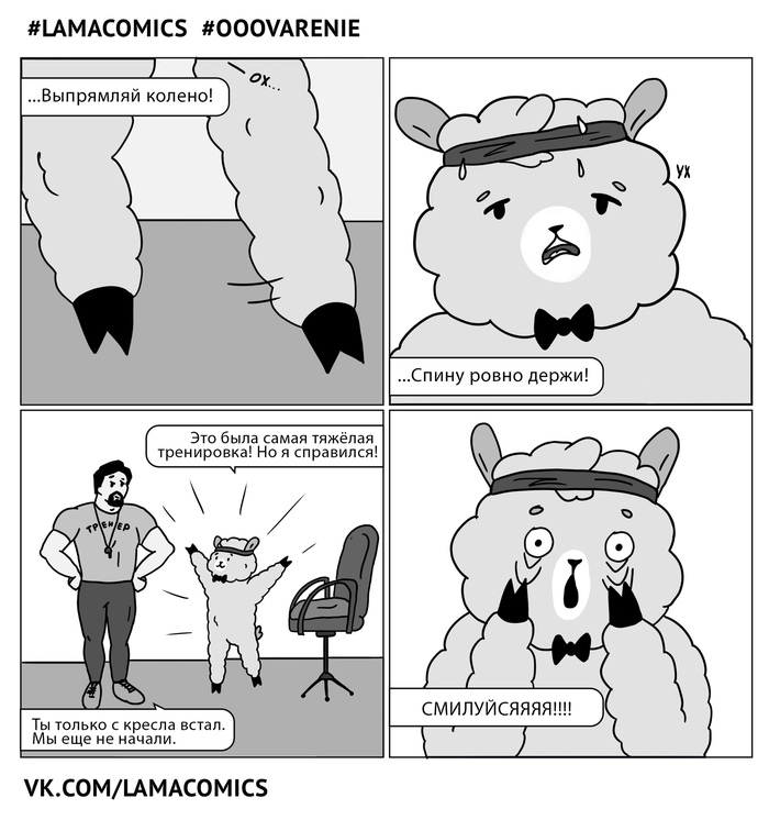 The main thing is to start! - My, Lamacomics, Lamakomix, Sport, Fitness, Workout, Humor, Comics