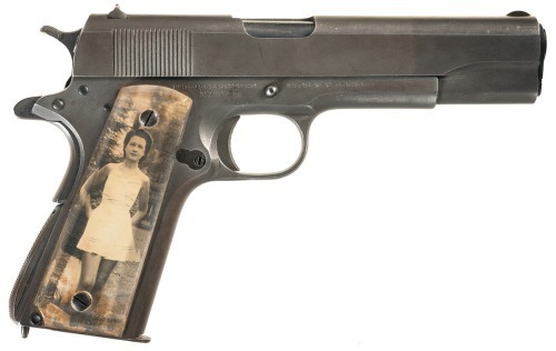 Transparent overlays for pistol grips with photos of family and loved ones, World War II - Story, Weapon, The Second World War, Pistols, The photo, Family, USA, Longpost