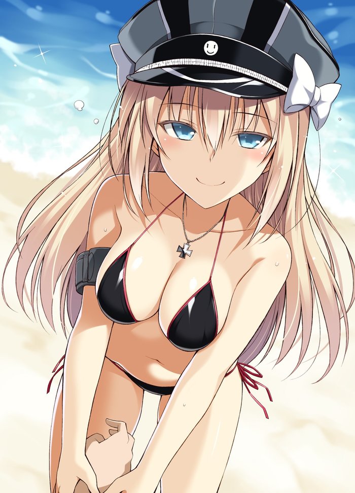 Bisko - Kantai collection, Bismarck, Anime, Anime art, Swimsuit