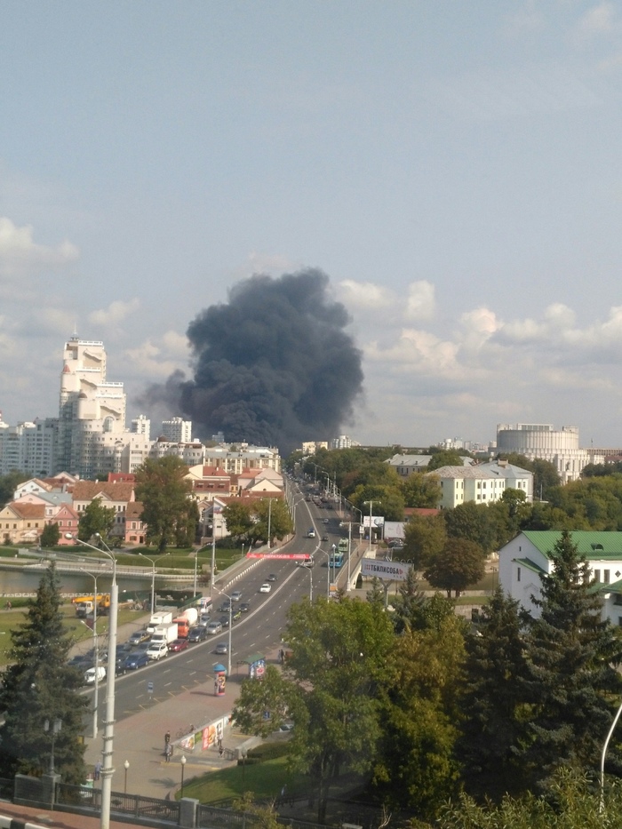 Пожар в центре Минска