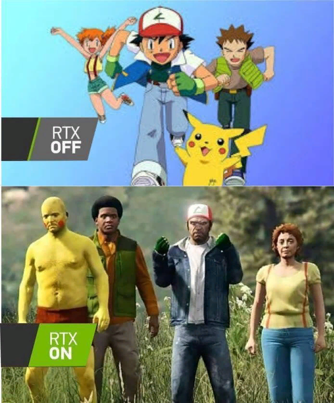 RTX off/on - Nvidia RTX, Pikachu, Gta