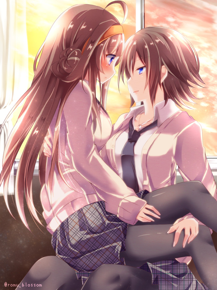 Kongou & Hiei - NSFW, Kantai collection, Kongou, Hiei, Yuri, Anime art, Anime