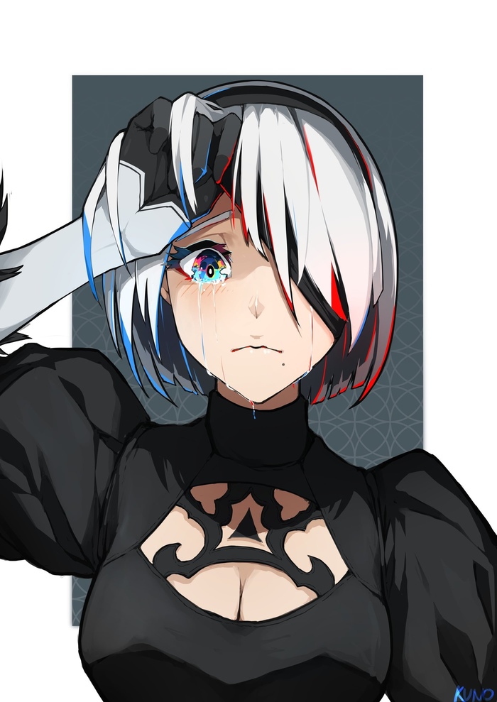 2B Art - Anime, Anime art, NIER Automata, Yorha unit No 2 type B, Not anime