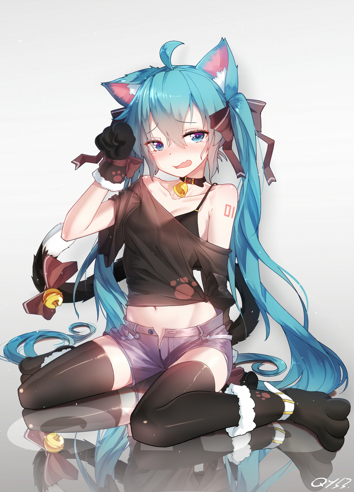 Hatsune Miku - Hatsune Miku, Vocaloid, Anime art, Animal ears