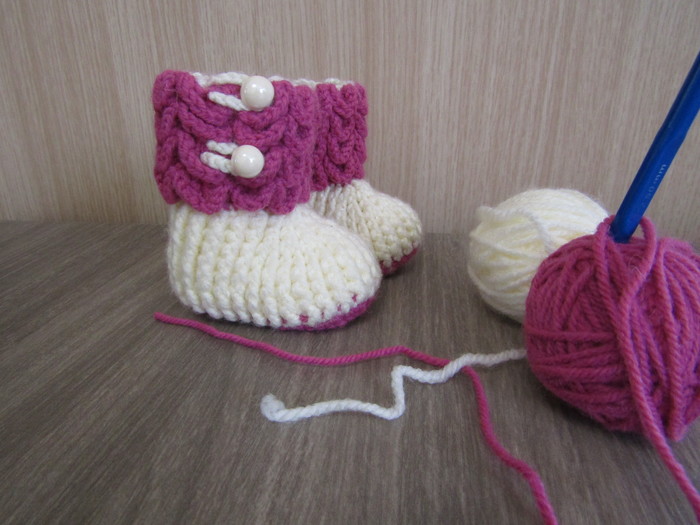 Baby booties - My, Needlework without process, Booties, Crochet, Presents