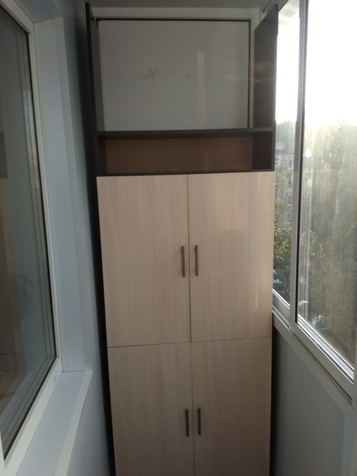 Wardrobe on the balcony. - My, Closet, Balcony, Without saw, Longpost