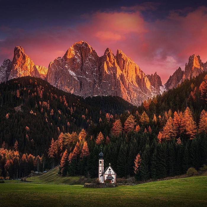 Church - The photo, Church, The mountains, Forest