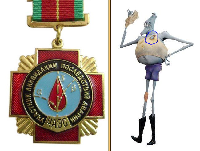 In the movie Coraline in the Land of Nightmares Mr. Bobinsky has a medal of the Chernobyl liquidator. - Reddit, Coraline in Nightmare Land, Chernobyl liquidators, Interesting