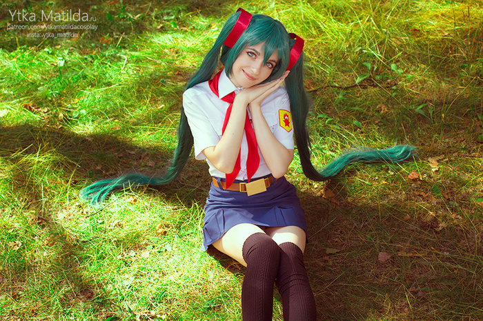 Cosplay of the most talkative pioneer - Hatsune Miku, Cosplay, Visual novel, Endless summer, , Longpost