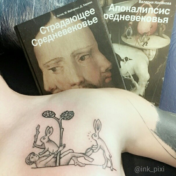 Kolschik, prick me a deus vult. Nearby is a miraculous cross with icons. - Tattoo, Suffering middle ages