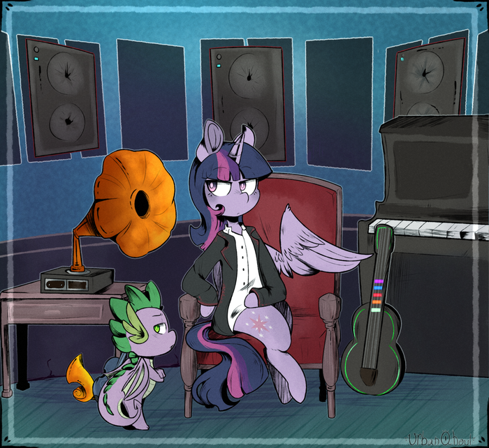 Music Room My Little Pony, Spike, Twilight Sparkle, Ponyart