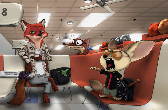 It's a tournament game! - , Nick wilde, , The Big Lebowski, Zootopia, Crossover, Finnick the Fennec, Crossover