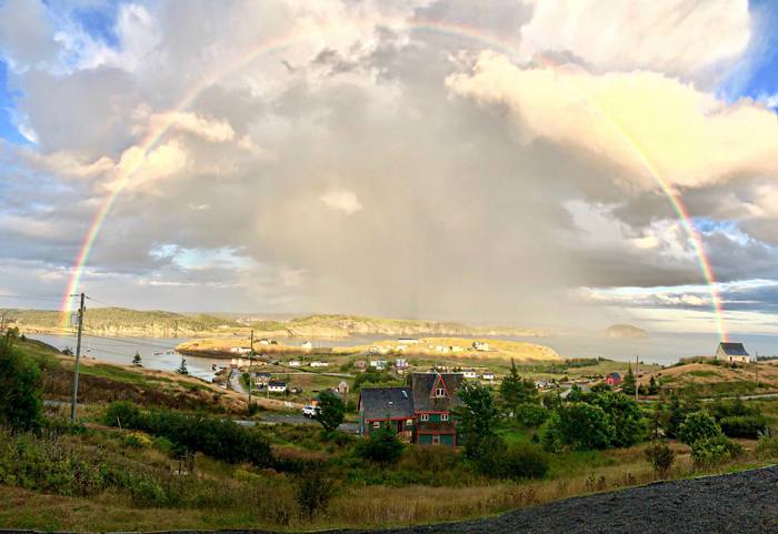 A rainbow will wake up from a smile in the sky... ;) - Rainbow, Settlement, Raccoon, Under the dome