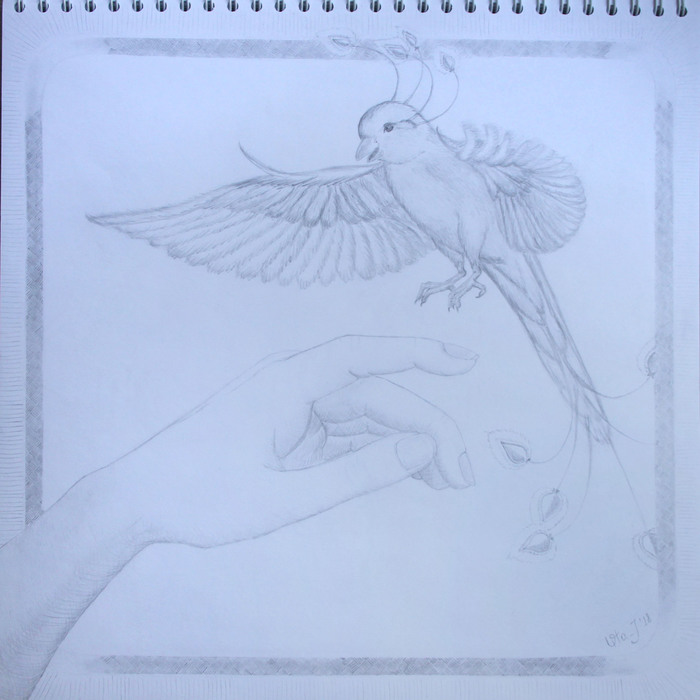 Wonder bird is small - My, Artifice, Little Bird, Pencil drawing, Hand, Birds