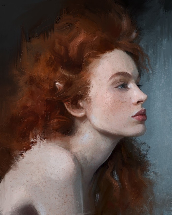 Разные почерки Фотография, Рыжая девушка, Девушки, Digital, Портрет, Арт, Иллюстрации, Длиннопост
