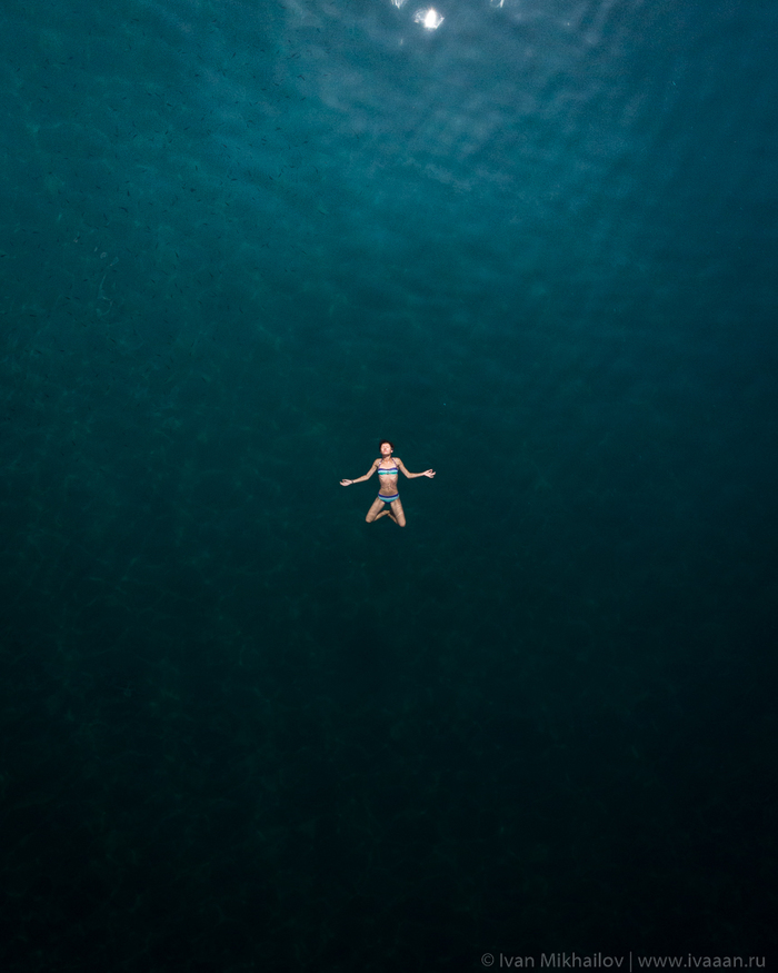 Above water or under water? - My, Aerial photography, Sea, Girls, Croatia, , Drone