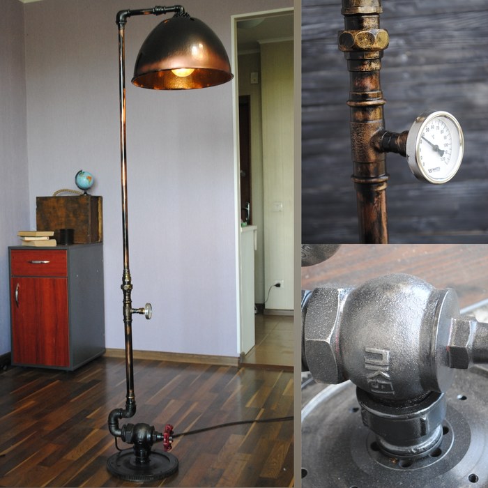 Floor lamp in industrial style - Floor lamp, Loft, Industrial, Design, Interior, Industrial rock