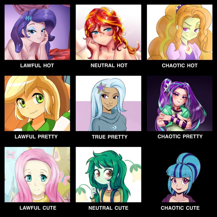   MLP My Little Pony, MLP Edge, Rarity, Fluttershy, Trixie, Applejack, Dazzlings, Sunset Shimmer