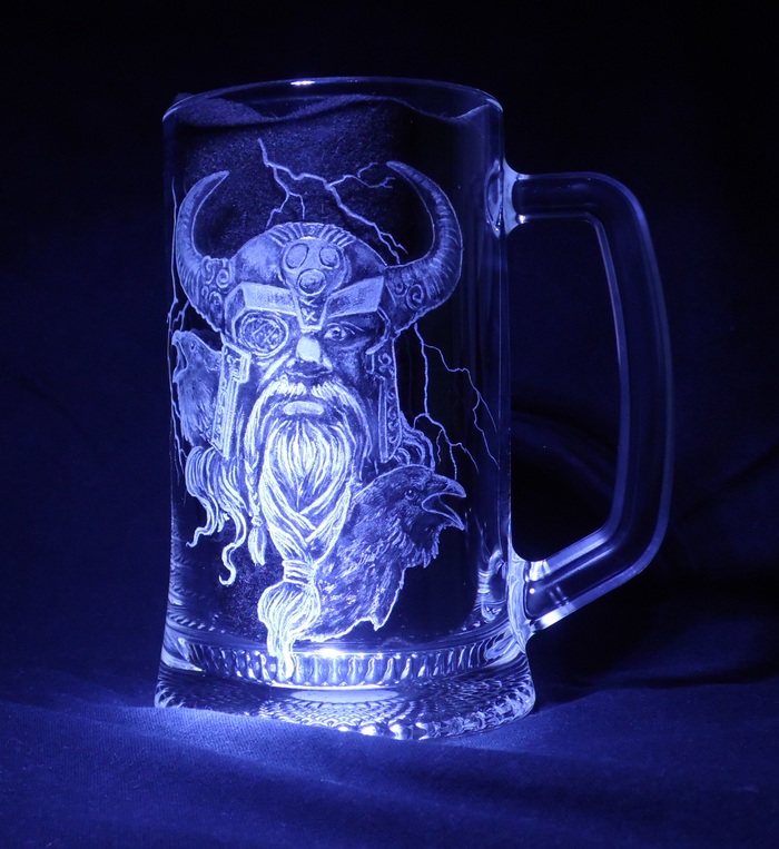 Ale glass. - My, Engraving, Glass engraving, Beer mug, Needlework without process, Longpost, 