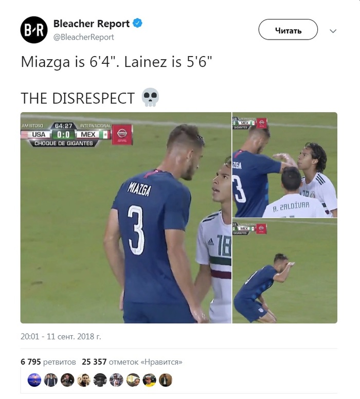 The US national team defender mocked the growth of the Mexican striker. - Football, USA, Mexico, GIF