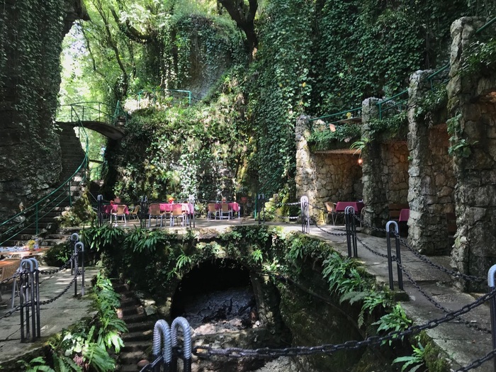 Restaurant in a mountain gorge - My, Gorge, The mountains, A restaurant