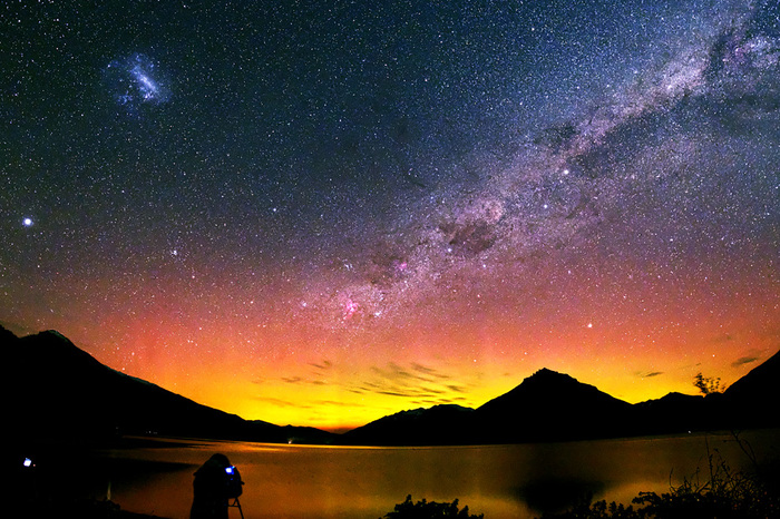 The sky in South Zealand turned red - Land, The sun, Magnetic storm, Polar Lights