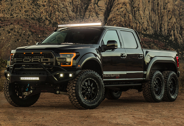 Hennessey VelociRaptor 6x6 (six-wheel version of the Ford Raptor by Hennessey tuning studio) - Ford raptor, Hennessey, Pickup, All-terrain vehicle, Video, Longpost