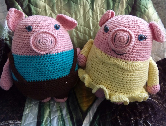 pigs - Amigurumi, Needlework without process, Symbol of the year, Pig, Piglets, Crochet