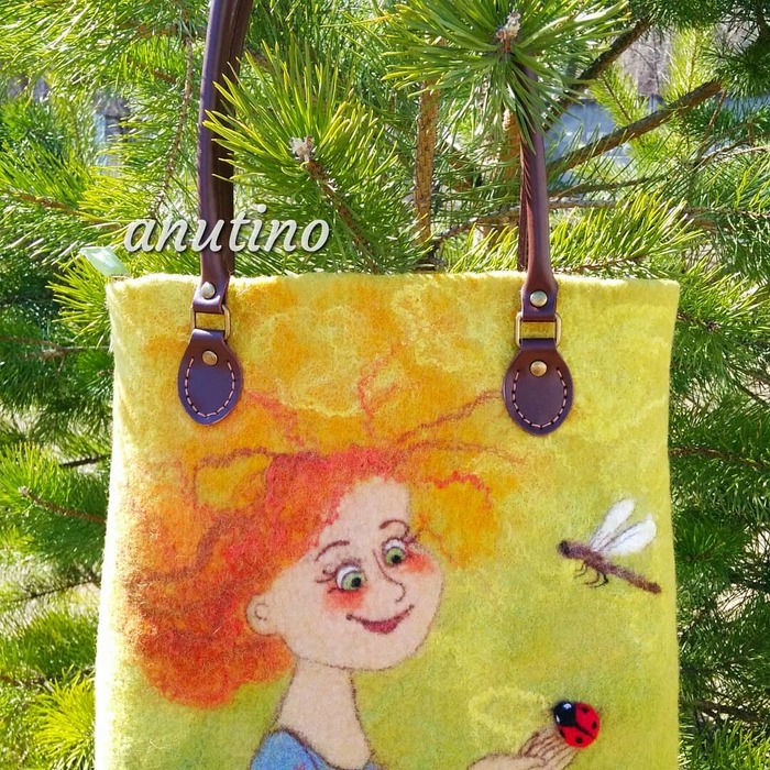 Felt bags - Сумка, , Dry felting, Felt, Handmade, Longpost