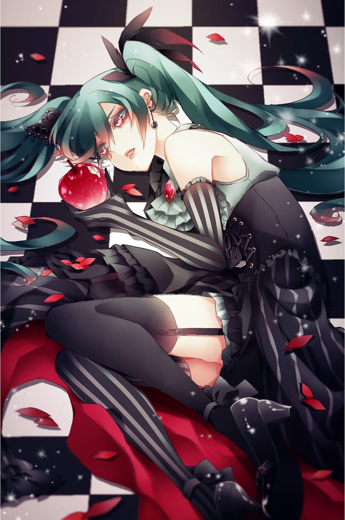 Bad apple - Hatsune Miku, Аниме, Не аниме, Anime Art, Vocaloid, Zettai Ryouiki, Длиннопост