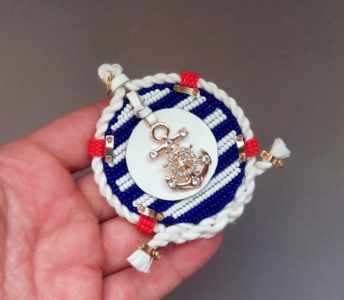 Sea Sea.... - My, Brooch, Beads, Handmade, Marine theme, Longpost