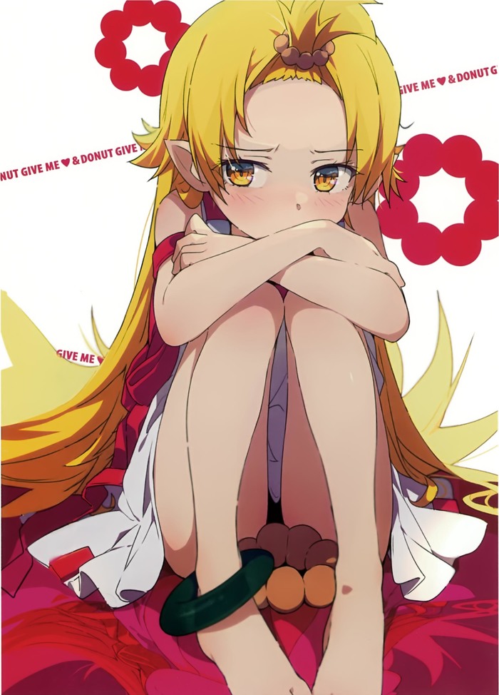 Trust me Shinobu... donuts don't make happiness... ;) - Anime art, Anime, Donuts, Loli, Shinobu oshino, Monogatari series