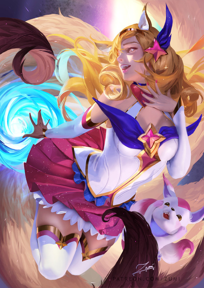 Star Guardian Ahri - Арт, Игры, League of Legends, Ahri, Zumidraws