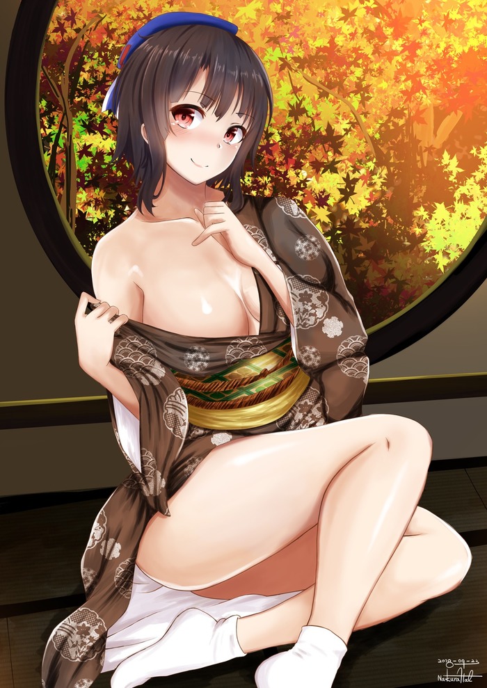 Takao - NSFW, Kantai collection, Takao, Yukata, Boobs, Etty, Anime art, Anime