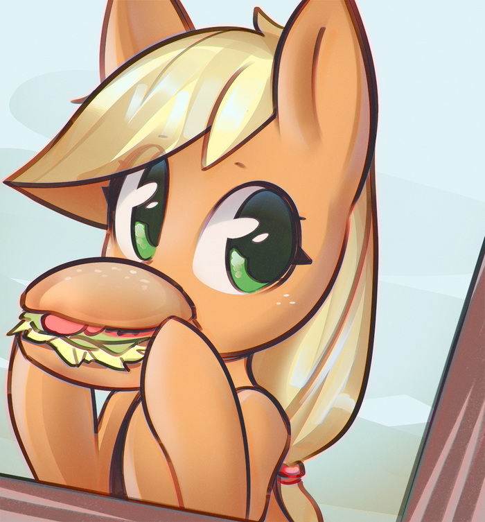 Hayburger - My Little Pony, PonyArt, Applejack, Mirroredsea