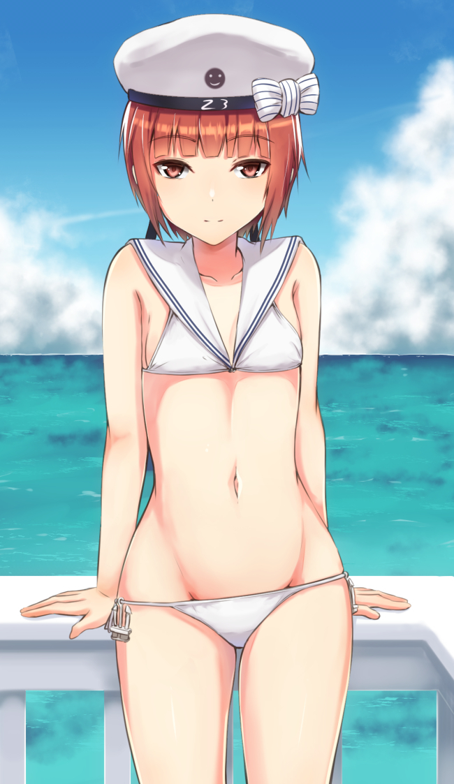 Z-3 Max Schultz - NSFW, Kantai collection, Z3 max schultz, Swimsuit, Etty, Summer, Anime art, Anime