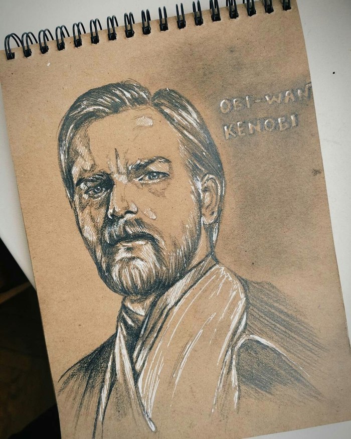 When I was 23, I watched Star Wars for the first time... - My, Obi-Wan Kenobi, Star Wars, Drawing, Sketch, Art, Portrait, Movies, Ewan McGregor