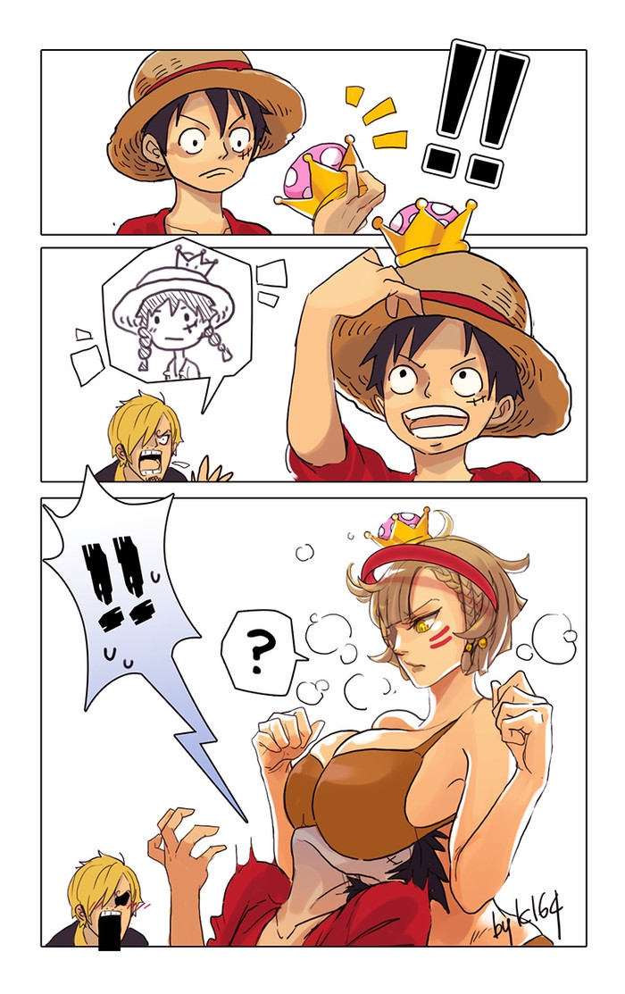 When Crossover goes even beyond the living characters of One Peace - Super crown, Anime, Loofy, , One piece, Crossover, Comics, Straw hat