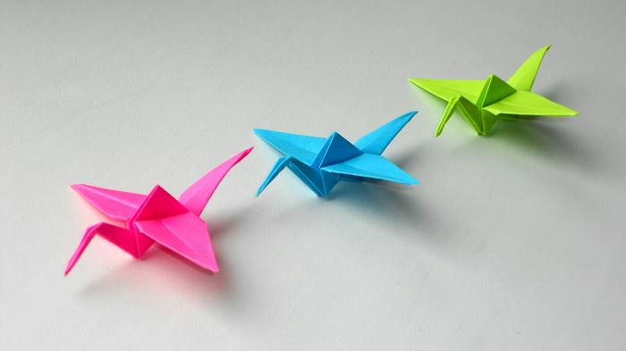 Traditional paper crane - My, Paper cranes, , Paper products, Video